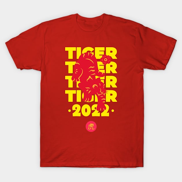 Chinese new year tiger 2022 T-Shirt by Kataclysma